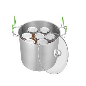 Canning Supplies Starter Kit, 9 Pieces Stainless Steel Water Bath Canning Kit for Beginners, Canning Tools Set: Pot, Rack, Lid, Funnel, Tongs